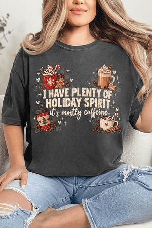 Caffeinated Holiday Spirit Comfort Colors Adult Ring-Spun Cotton Tee - Wholesale Accessory Market