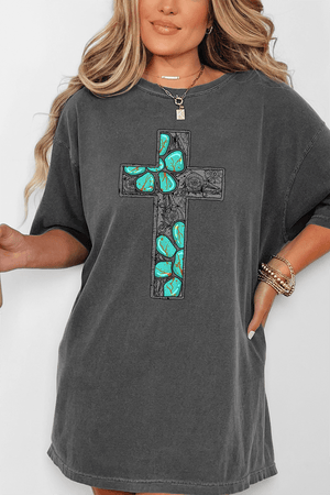 Concho Cross Comfort Colors Adult Ring - Spun Cotton Tee - Wholesale Accessory Market