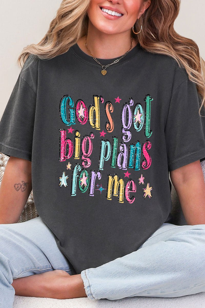 Distressed Big Plans For Me Comfort Colors Adult Ring - Spun Cotton Tee - Wholesale Accessory Market