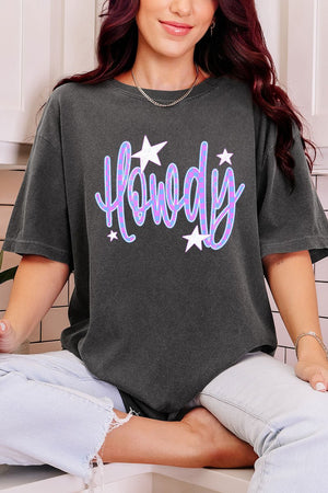 Electric Cowgirl Howdy Comfort Colors Adult Ring - Spun Cotton Tee - Wholesale Accessory Market