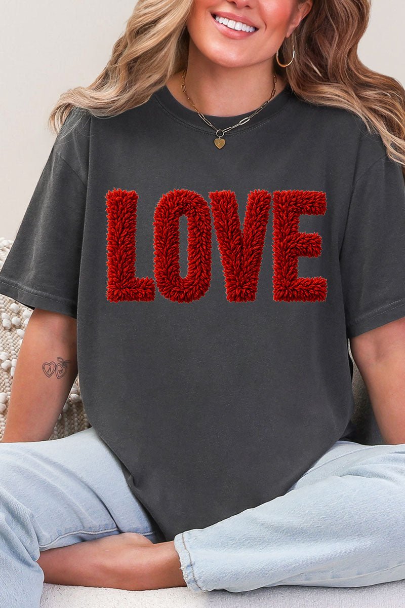 Fall In Love Faux Yarn Comfort Colors Adult Ring - Spun Cotton Tee - Wholesale Accessory Market