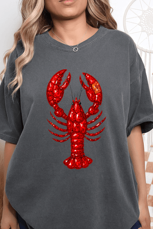 Faux Rhinestone Crawfish Comfort Colors Adult Ring - Spun Cotton Tee - Wholesale Accessory Market