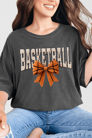 Faux Yarn Basketball Coquette Comfort Colors Adult Ring - Spun Cotton Tee - Wholesale Accessory Market