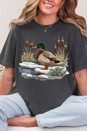 Faux Yarn Winter Mallard Comfort Colors Adult Ring - Spun Cotton Tee - Wholesale Accessory Market