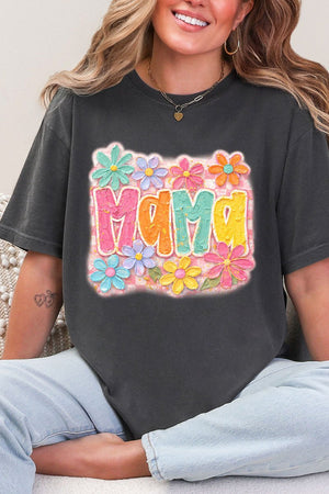 Floral Painted Mama Comfort Colors Adult Ring - Spun Cotton Tee - Wholesale Accessory Market