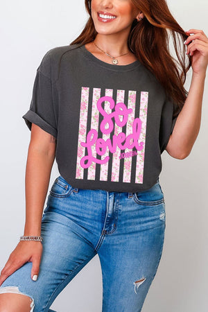 Floral So Loved Comfort Colors Adult Ring - Spun Cotton Tee - Wholesale Accessory Market