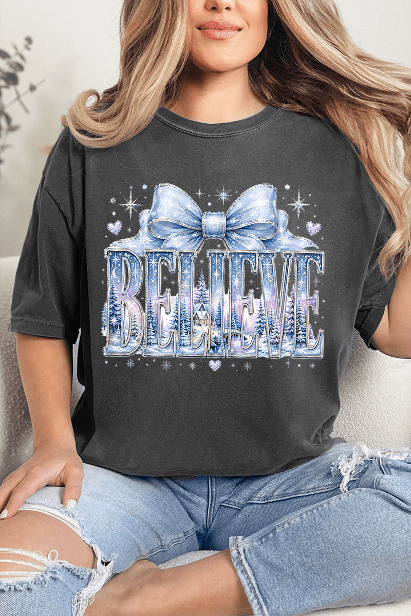 Frosted Fairytale Believe Comfort Colors Adult Ring-Spun Cotton Tee - Wholesale Accessory Market