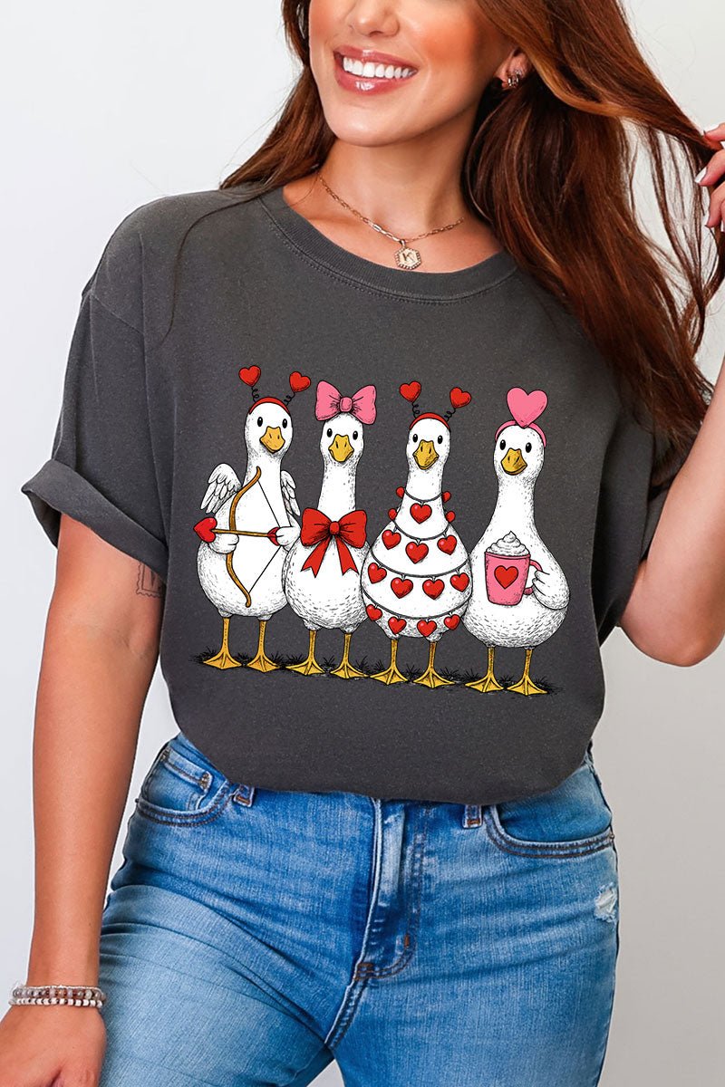 Geese In Love Formation Comfort Colors Adult Ring - Spun Cotton Tee - Wholesale Accessory Market
