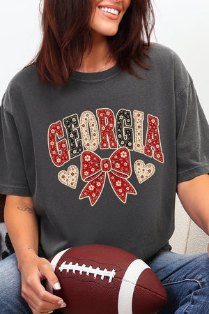 Georgia Blooming Bow Comfort Colors Adult Ring-Spun Cotton Tee - Wholesale Accessory Market