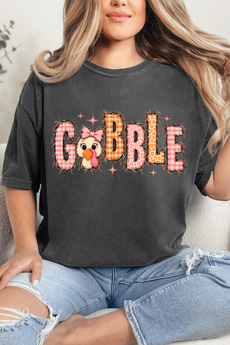 Gobble In Gingham Comfort Colors Adult Ring-Spun Cotton Tee - Wholesale Accessory Market