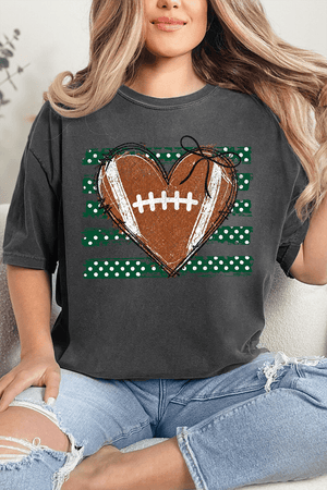 Green Football Sweetheart Comfort Colors Adult Ring-Spun Cotton Tee - Wholesale Accessory Market