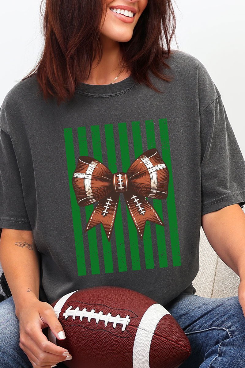 Green Varsity Bow Comfort Colors Adult Ring-Spun Cotton Tee - Wholesale Accessory Market
