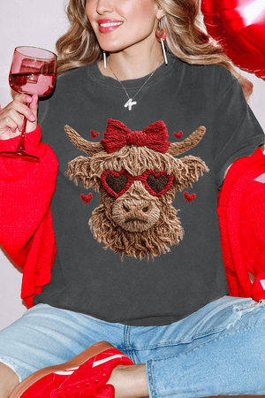 Heartbreaking Heifer Faux Yarn Comfort Colors Adult Ring - Spun Cotton Tee - Wholesale Accessory Market
