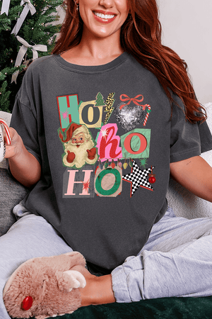 Ho Ho Retro Christmas Comfort Colors Adult Ring - Spun Cotton Tee - Wholesale Accessory Market