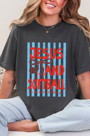 Jesus And Softball Comfort Colors Adult Ring - Spun Cotton Tee - Wholesale Accessory Market