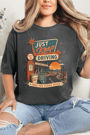 Just Keep Driving Comfort Colors Adult Ring-Spun Cotton Tee - Wholesale Accessory Market