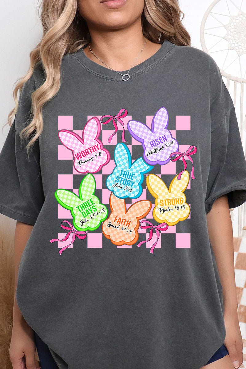 Little Bunnies, Big Faith Comfort Colors Adult Ring - Spun Cotton Tee - Wholesale Accessory Market