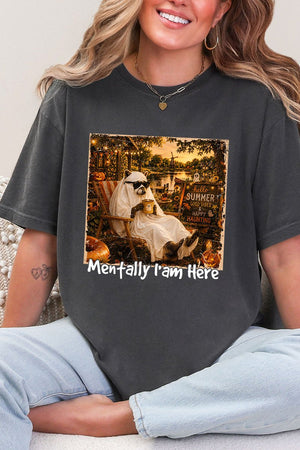 Mentally I Am Here Raccoon Comfort Colors Adult Ring-Spun Cotton Tee - Wholesale Accessory Market