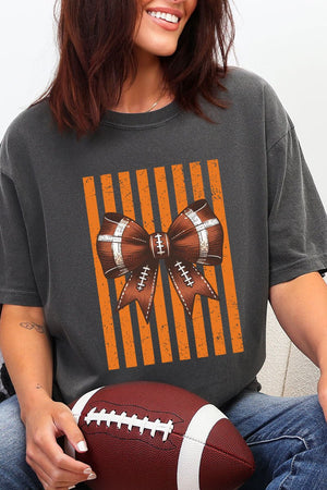 Orange Varsity Bow Comfort Colors Adult Ring-Spun Cotton Tee - Wholesale Accessory Market
