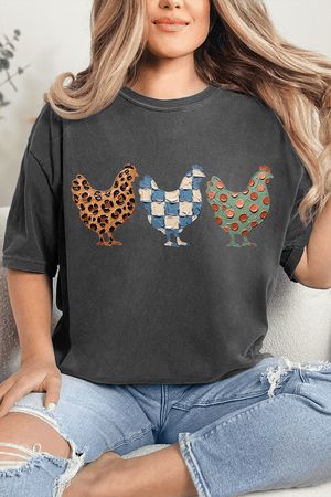 Painted Hen Trio Comfort Colors Adult Ring-Spun Cotton Tee - Wholesale Accessory Market