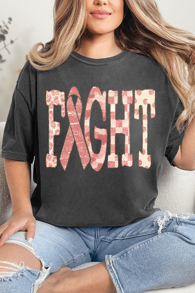 Pink Patterned Fight Comfort Colors Adult Ring-Spun Cotton Tee - Wholesale Accessory Market