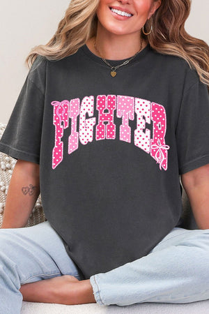 Pink Polka Pop Fighter Comfort Colors Adult Ring-Spun Cotton Tee - Wholesale Accessory Market