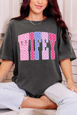 Polka Dot Pop Wifey Comfort Colors Adult Ring - Spun Cotton Tee - Wholesale Accessory Market