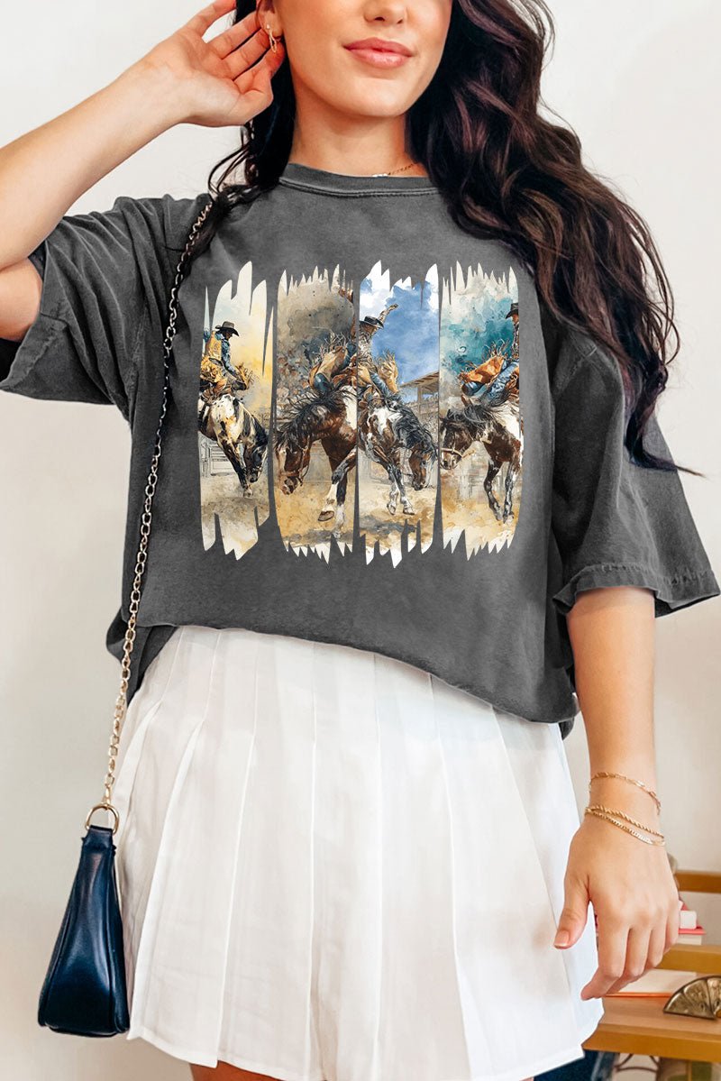 Retro Rodeo Rebel Comfort Colors Adult Ring - Spun Cotton Tee - Wholesale Accessory Market