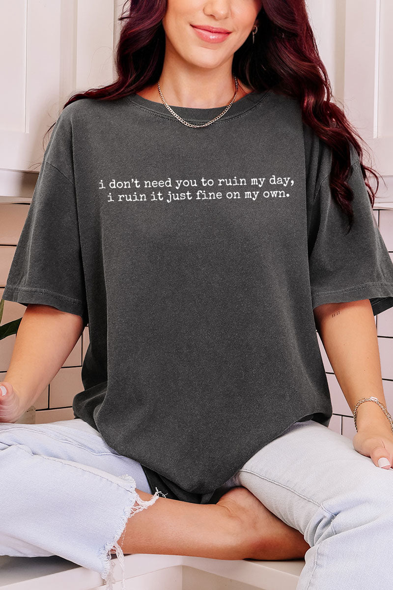 Ruin My Day Comfort Colors Adult Ring - Spun Cotton Tee - Wholesale Accessory Market