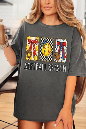 Softball Season Ribbon Comfort Colors Adult Ring - Spun Cotton Tee - Wholesale Accessory Market