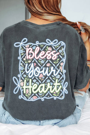 Spring Coquette Bless Your Heart Front & Back Comfort Colors Adult Ring - Spun Cotton Tee - Wholesale Accessory Market
