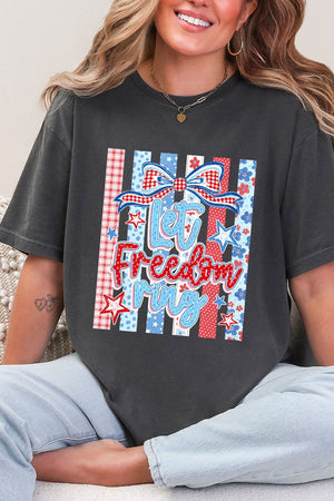 Striped Coquette Let Freedom Ring Comfort Colors Adult Ring - Spun Cotton Tee - Wholesale Accessory Market