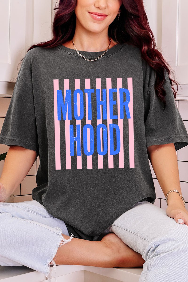 Striped Motherhood Comfort Colors Adult Ring - Spun Cotton Tee - Wholesale Accessory Market
