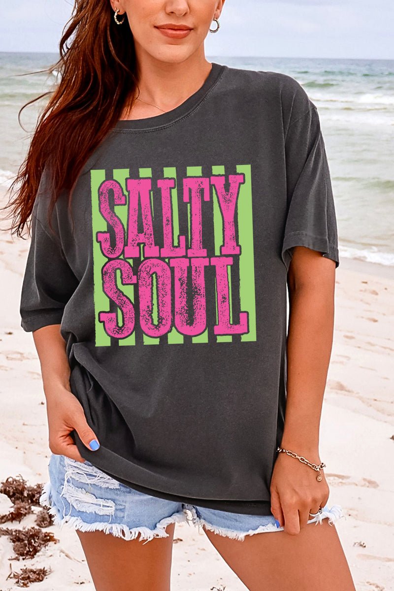 Striped Salty Soul Comfort Colors Adult Ring - Spun Cotton Tee - Wholesale Accessory Market