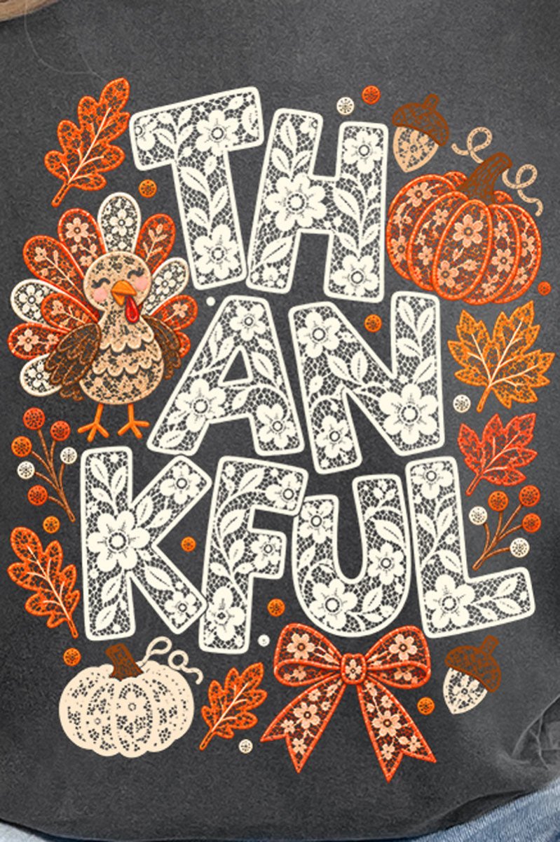Thankful Lacework Comfort Colors Adult Ring-Spun Cotton Tee - Wholesale Accessory Market