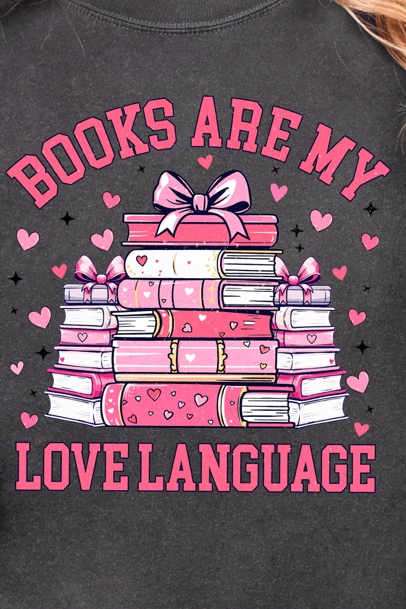 Valentine Books Are My Love Language Comfort Colors Adult Ring - Spun Cotton Tee - Wholesale Accessory Market