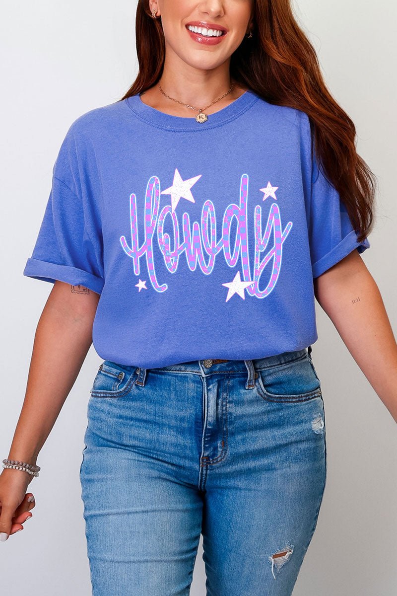 Electric Cowgirl Howdy Comfort Colors Adult Ring - Spun Cotton Tee - Wholesale Accessory Market