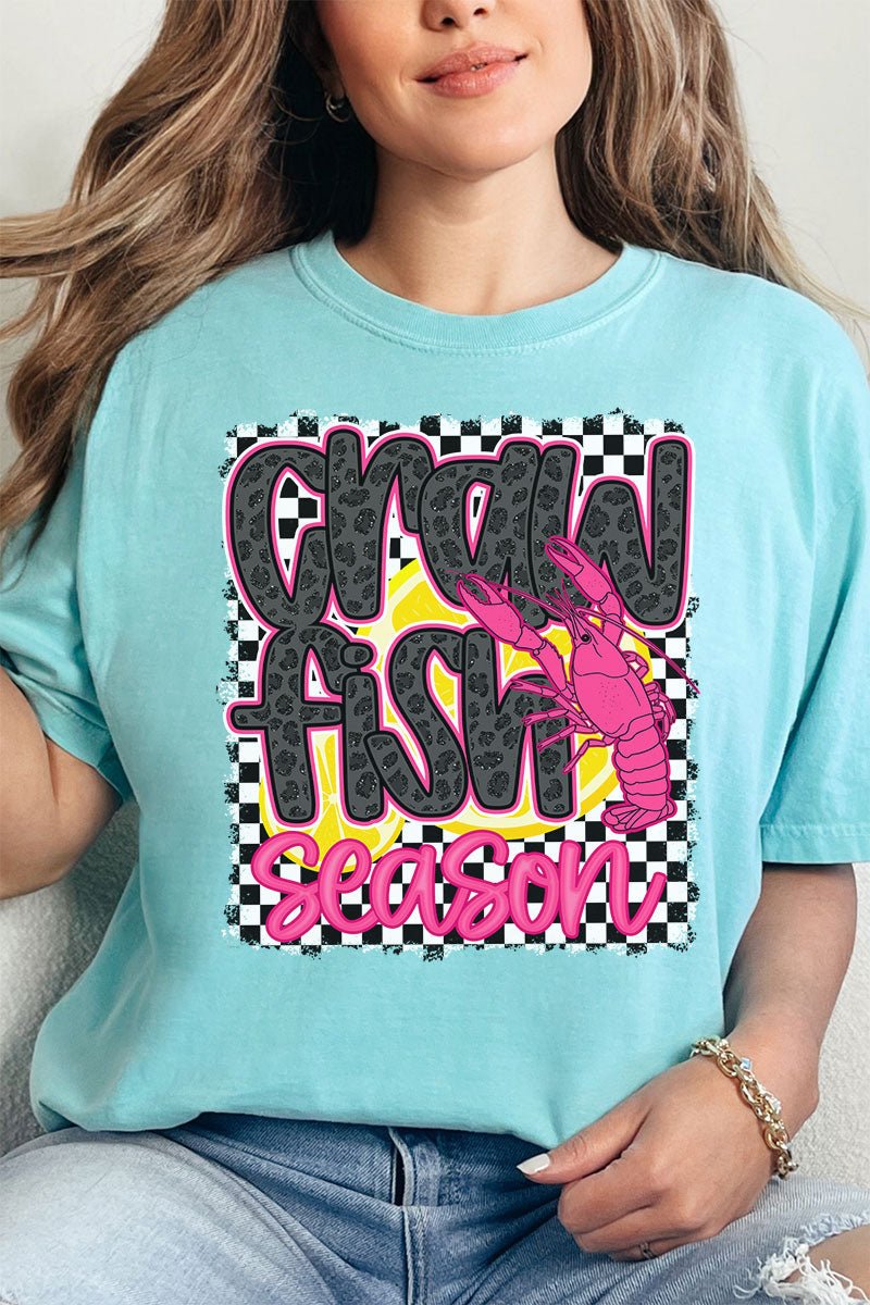 Leopard Luxe Crawfish Season Comfort Colors Adult Ring - Spun Cotton Tee - Wholesale Accessory Market