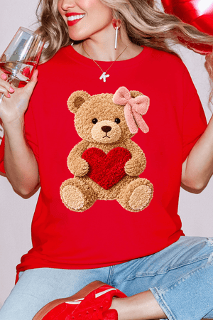 Cozy Heart Cub Faux Yarn Comfort Colors Adult Ring - Spun Cotton Tee - Wholesale Accessory Market