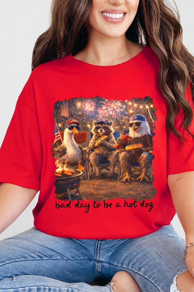 Patriotic Trio Hot Dog Comfort Colors Adult Ring - Spun Cotton Tee - Wholesale Accessory Market