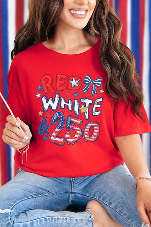 Red, White & 250 Comfort Colors Adult Ring - Spun Cotton Tee - Wholesale Accessory Market