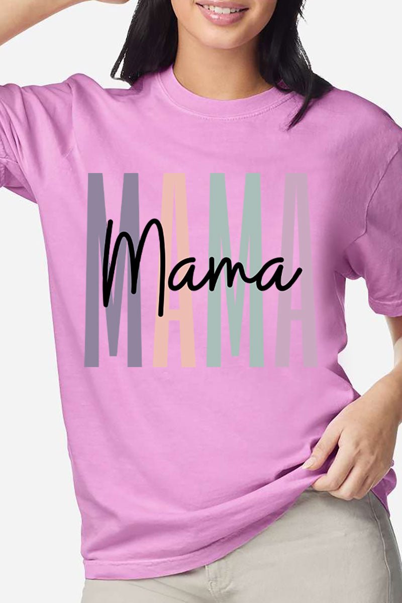 Block Script Mama Comfort Colors Adult Ring - Spun Cotton Tee - Wholesale Accessory Market