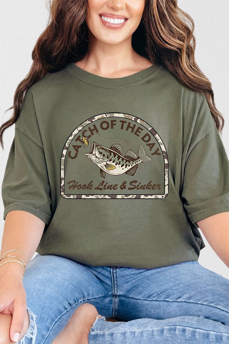 Hook Line & Sinker Brown Comfort Colors Adult Ring-Spun Cotton Tee - Wholesale Accessory Market