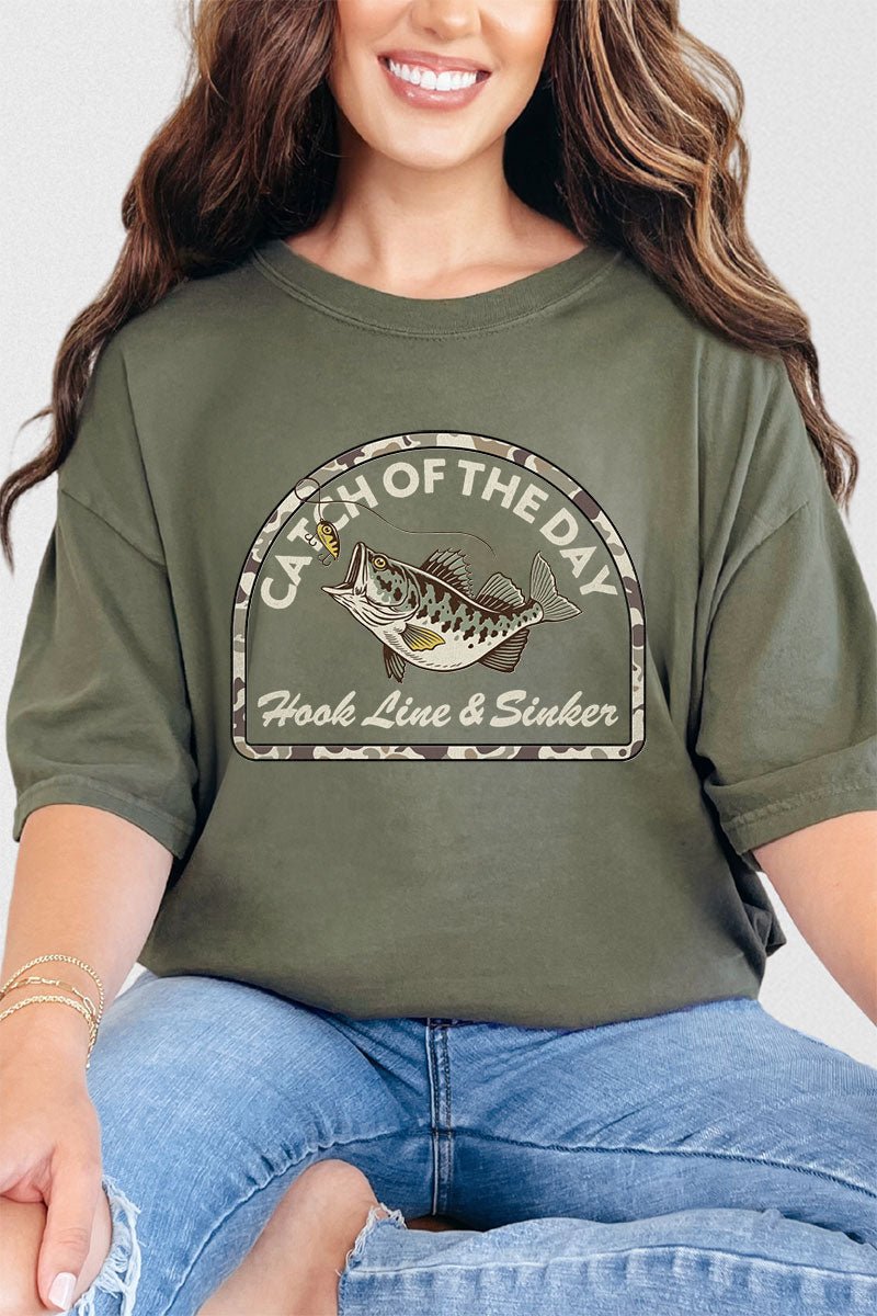 Hook Line & Sinker Cream Comfort Colors Adult Ring-Spun Cotton Tee - Wholesale Accessory Market