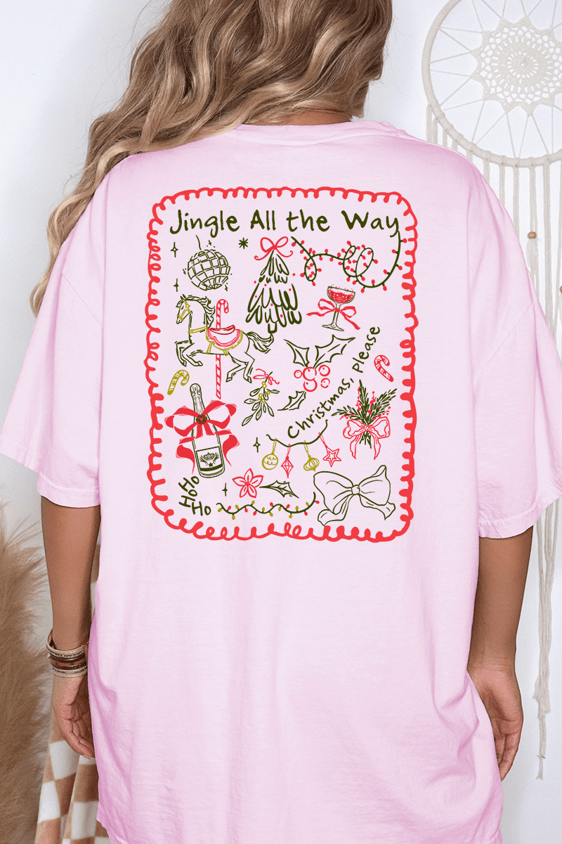 Christmas, Please Front & Back Comfort Colors Adult Ring - Spun Cotton Tee - Wholesale Accessory Market