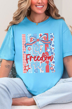 Striped Coquette Let Freedom Ring Comfort Colors Adult Ring - Spun Cotton Tee - Wholesale Accessory Market