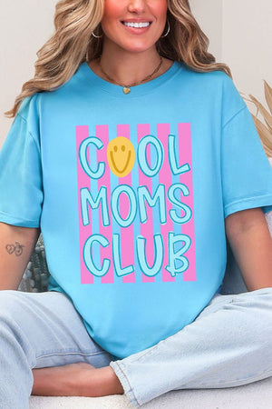 Striped Happy Cool Moms Club Comfort Colors Adult Ring - Spun Cotton Tee - Wholesale Accessory Market