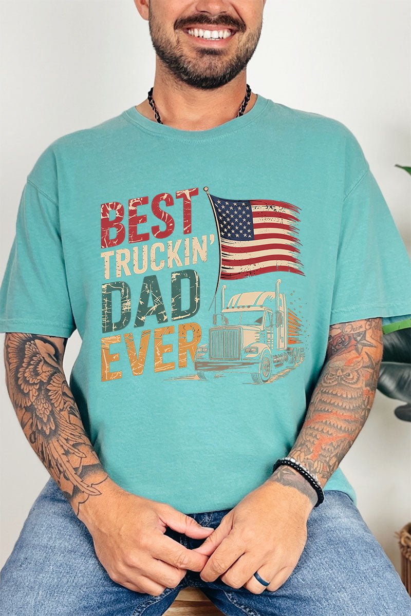 Best Truckin' Dad Ever Comfort Colors Adult Ring - Spun Cotton Tee - Wholesale Accessory Market