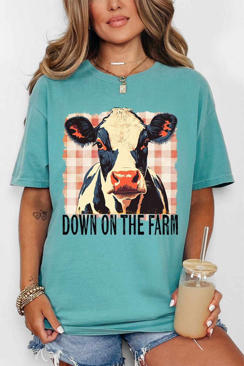 Down On the Farm Cow Comfort Colors Adult Ring - Spun Cotton Tee - Wholesale Accessory Market