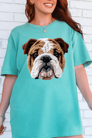 Faux Yarn English Bulldog Comfort Colors Adult Ring - Spun Cotton Tee - Wholesale Accessory Market